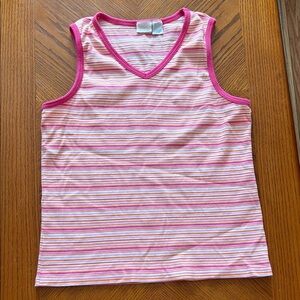 90s Inspired Striped Pink and White Tank